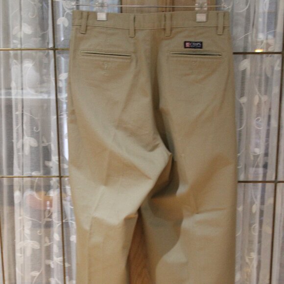 Chaps Ralph Laure Men pants Stright Leg Pleaded Cuffed 32X32 100 Cotton Casual - Picture 2 of 3